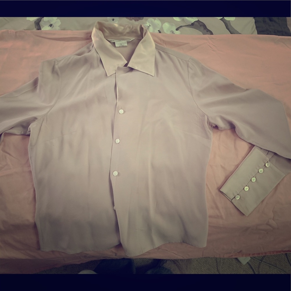 Dusty rose silk blouse